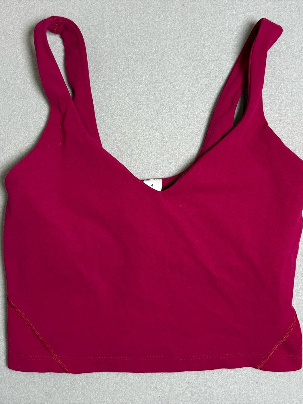 Lululemon Athletica Sports Bra Size 4 Pink Magenta Pullover Lightweight Yoga EUC - Picture 3 of 4